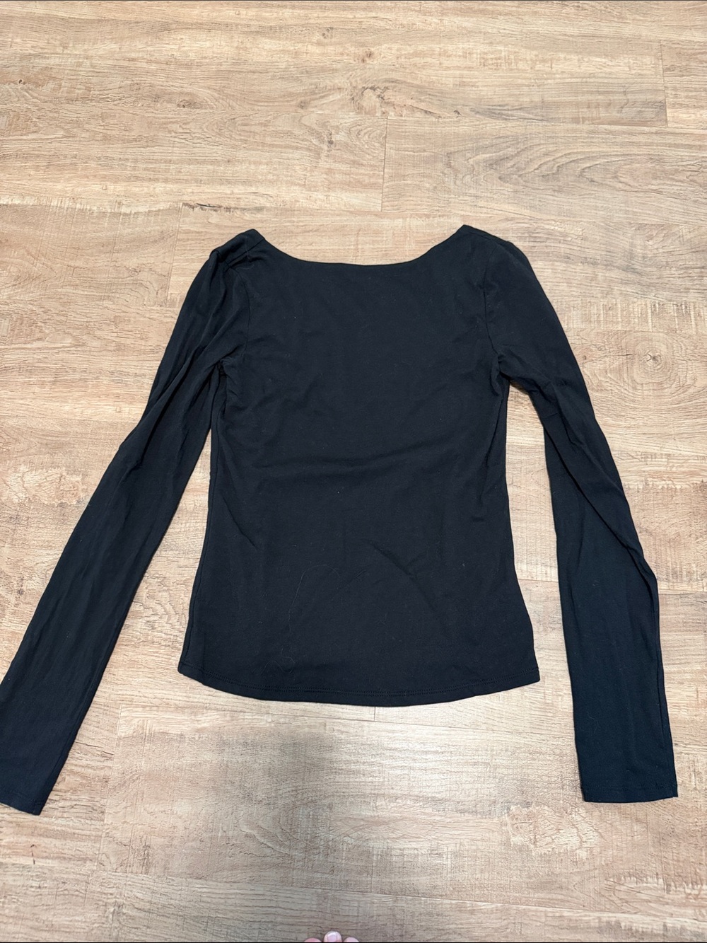 GAP Black Long Sleeve Boat Neck Top with Low Back